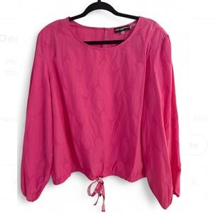Karl Lagerfeld Pink Blouse with Drawstring Hem